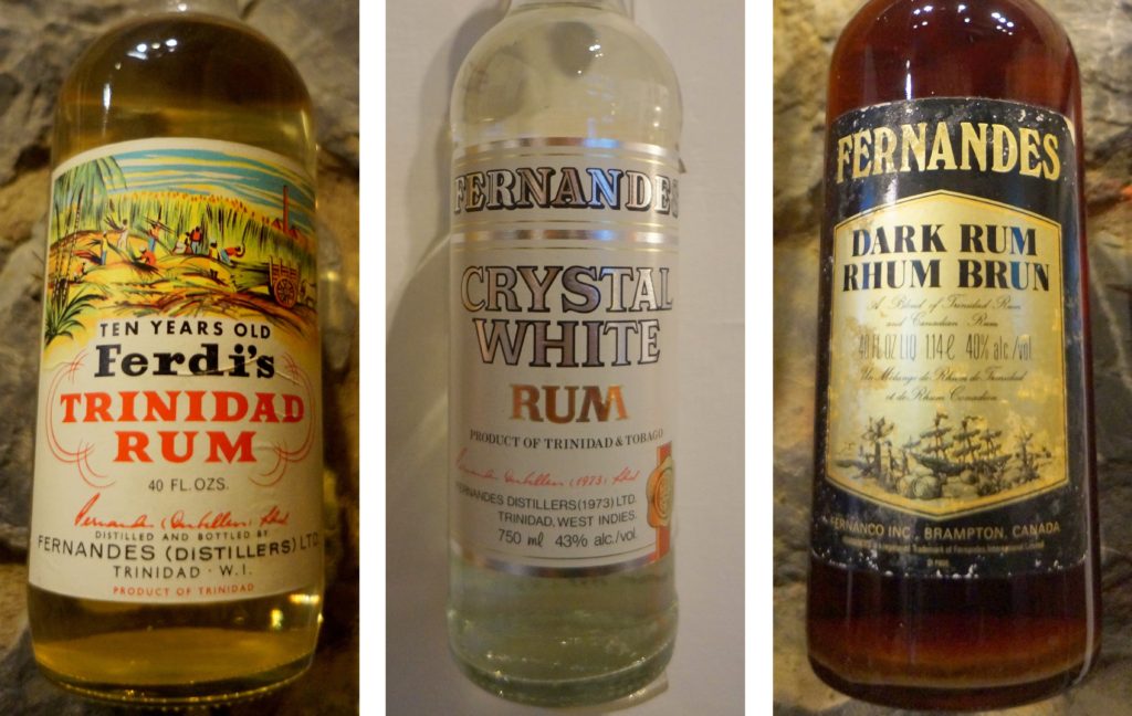 Fernandes Rum Labels; Ferdi's Trinidad Rum, Fernandes Crystal White Rum, Fernandes Dark Rum
