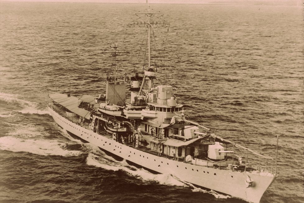 USS Erie from the Battle of the Caribbean During World War 2